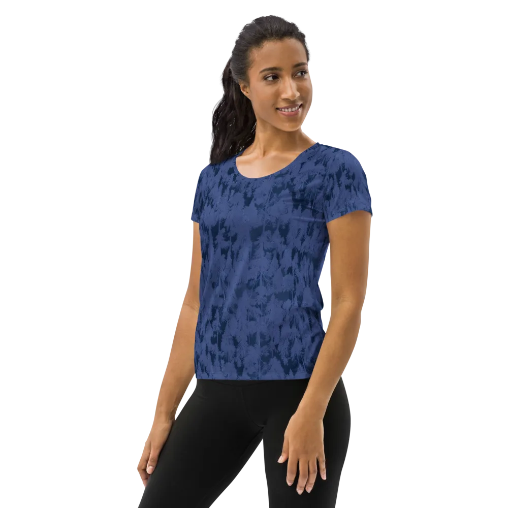 Midnight Fir on Women's Athletic T-Shirt — Left