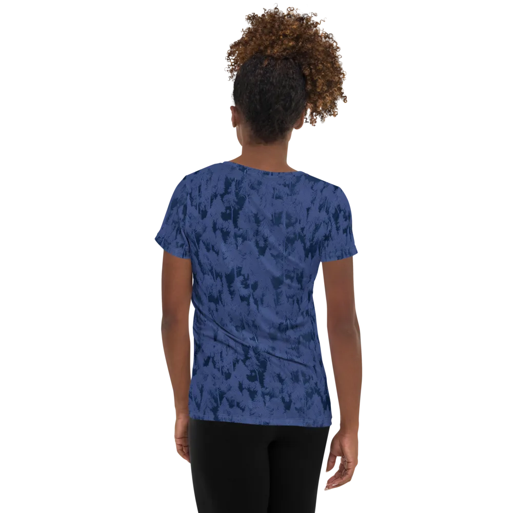 Midnight Fir on Women's Athletic T-Shirt — Back