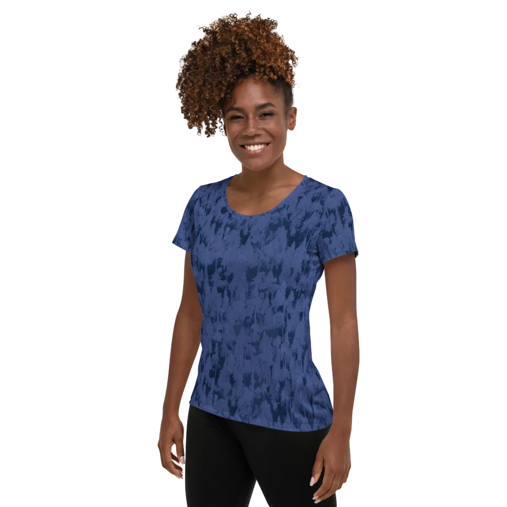 Midnight Fir on Women's Athletic T-Shirt — Left