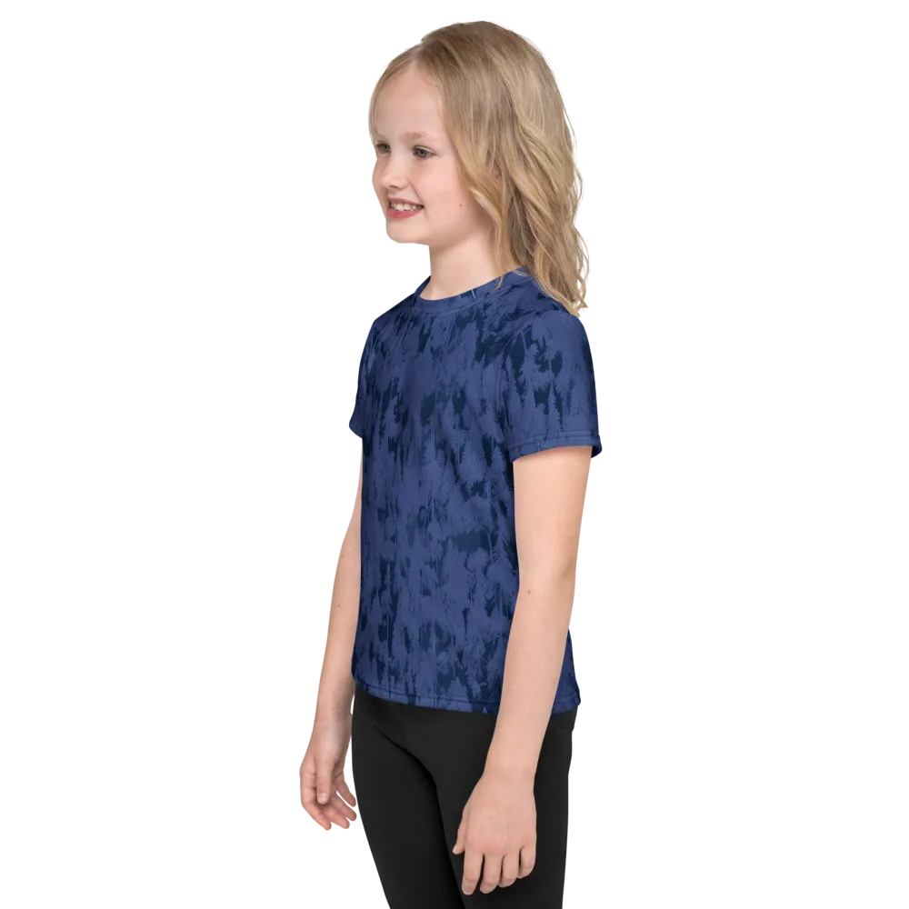 Midnight Fir on Kids Crew Neck T-Shirt — Left
