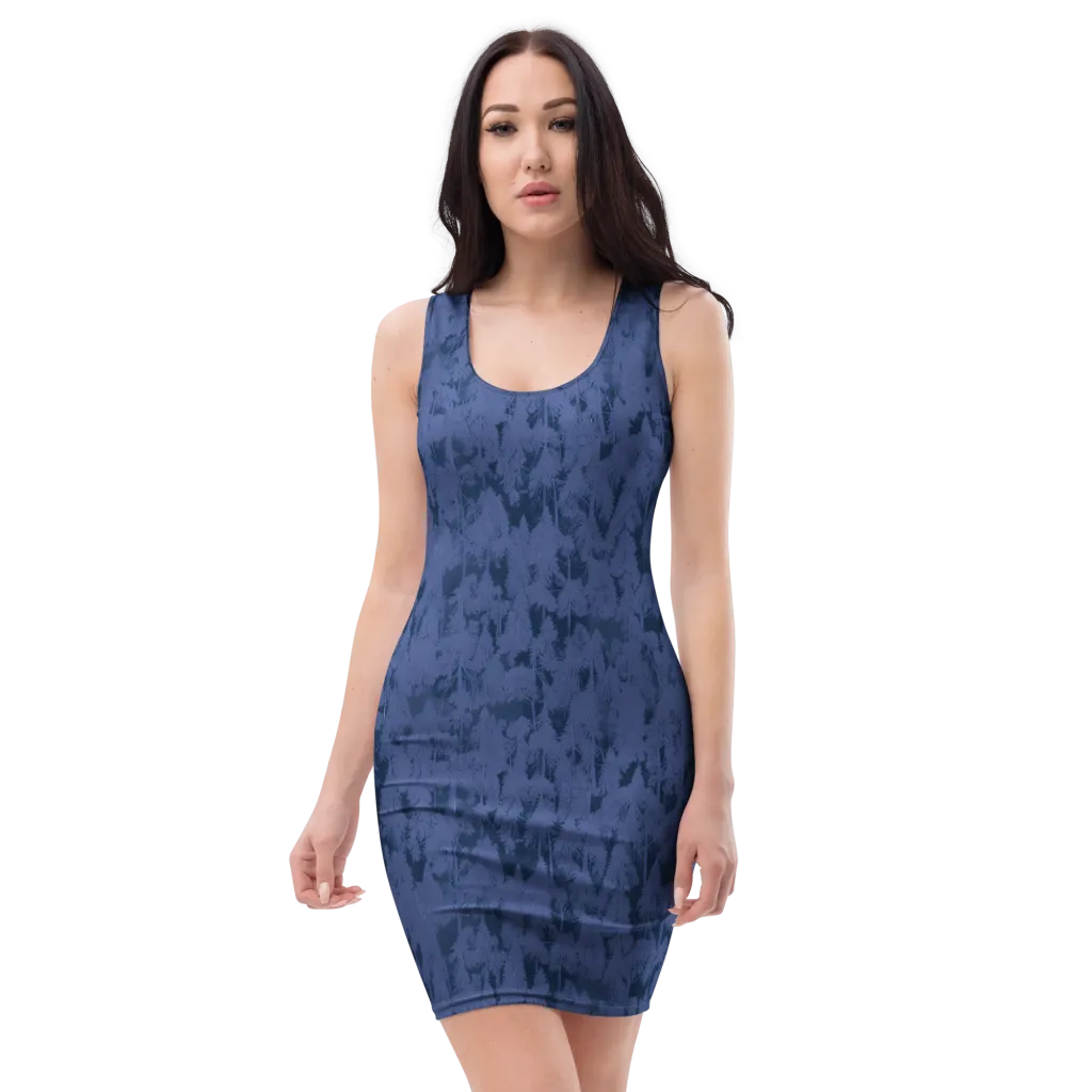 Midnight Fir on Bodycon Dress — Front
