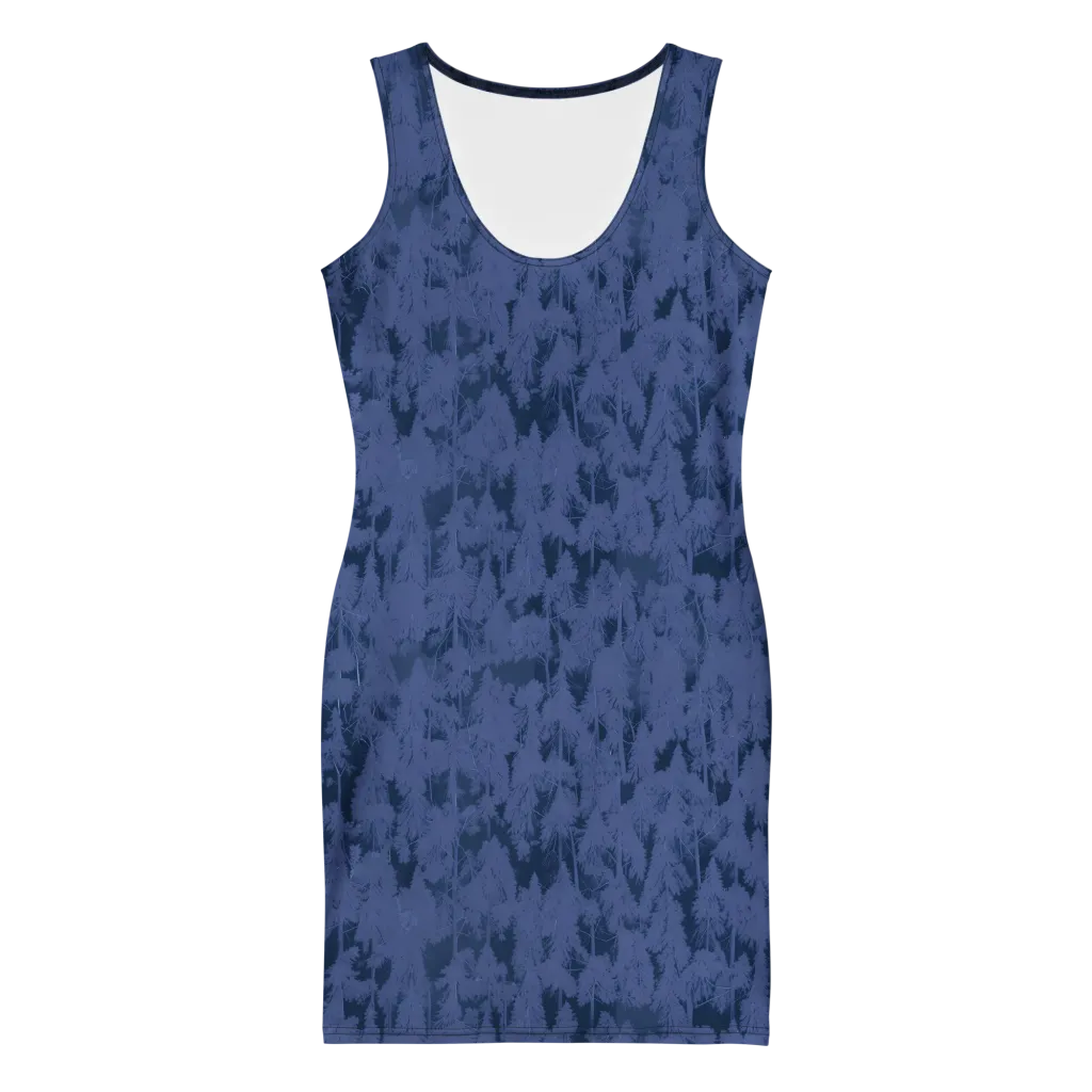Midnight Fir on Bodycon Dress — Front