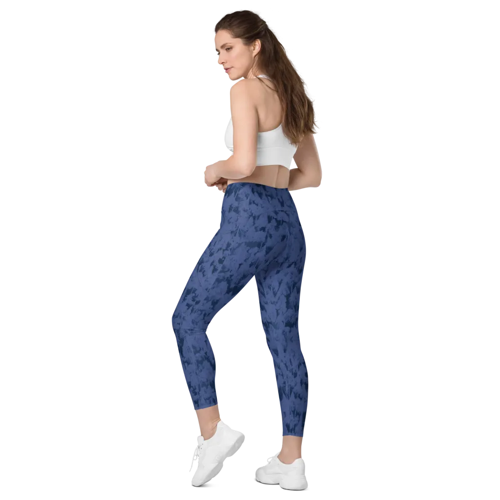 Midnight Fir on Leggings with Pockets — Left Back