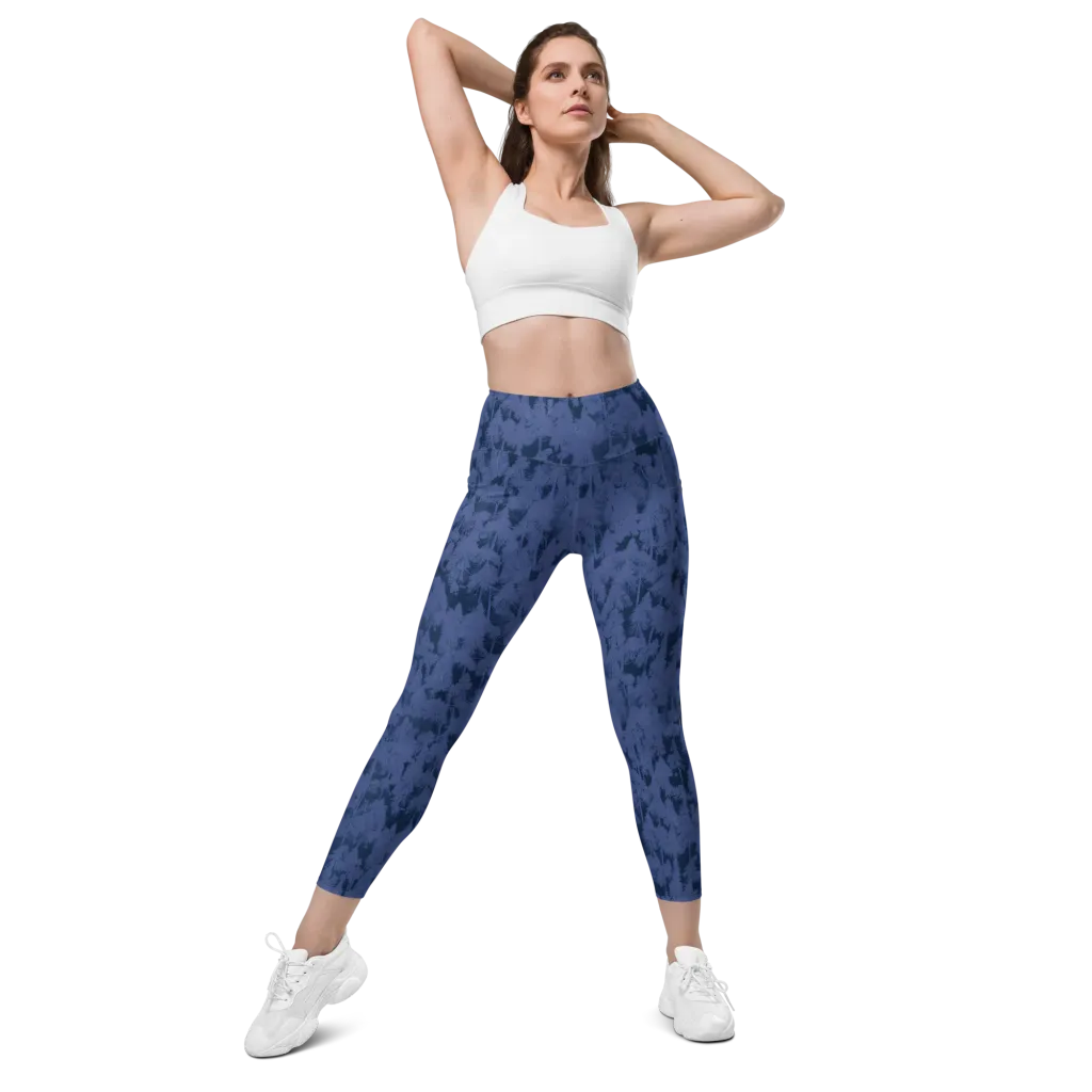Midnight Fir on Leggings with Pockets — Front