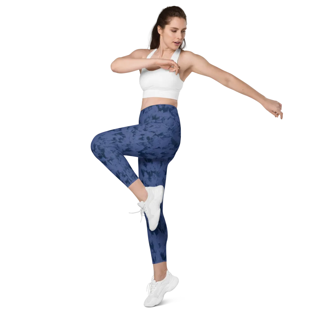 Midnight Fir on Leggings with Pockets — Left Front