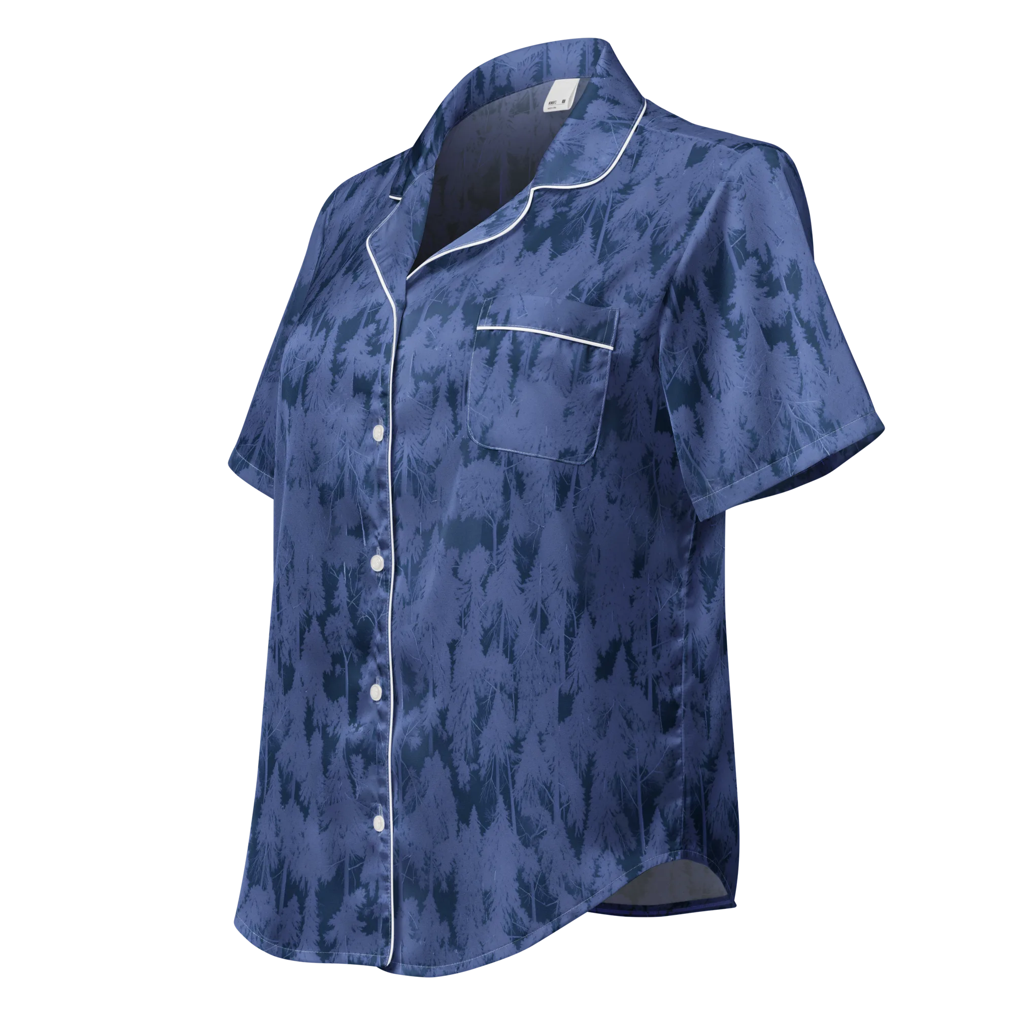 Midnight Fir on Women's Short Sleeve Pajama Top — Left Front