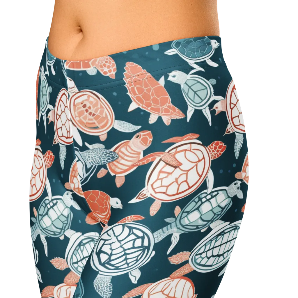 Shells At Sea on Capri Leggings — Zoomed-in