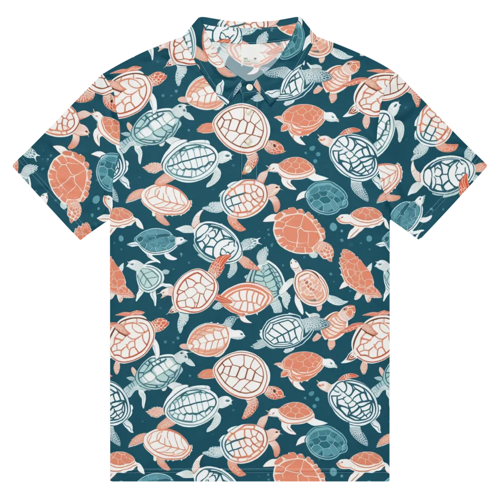 Shells At Sea on Men's Slim Fit Polo Shirt — Front