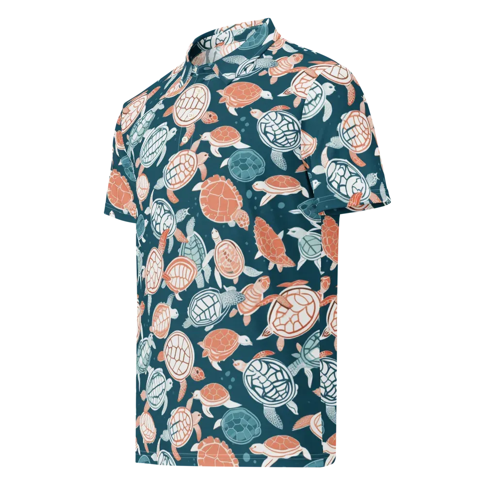 Shells At Sea on Men's Slim Fit Polo Shirt — Left Front
