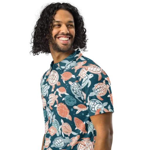 Shells At Sea on a Men's Slim Fit Polo Shirt