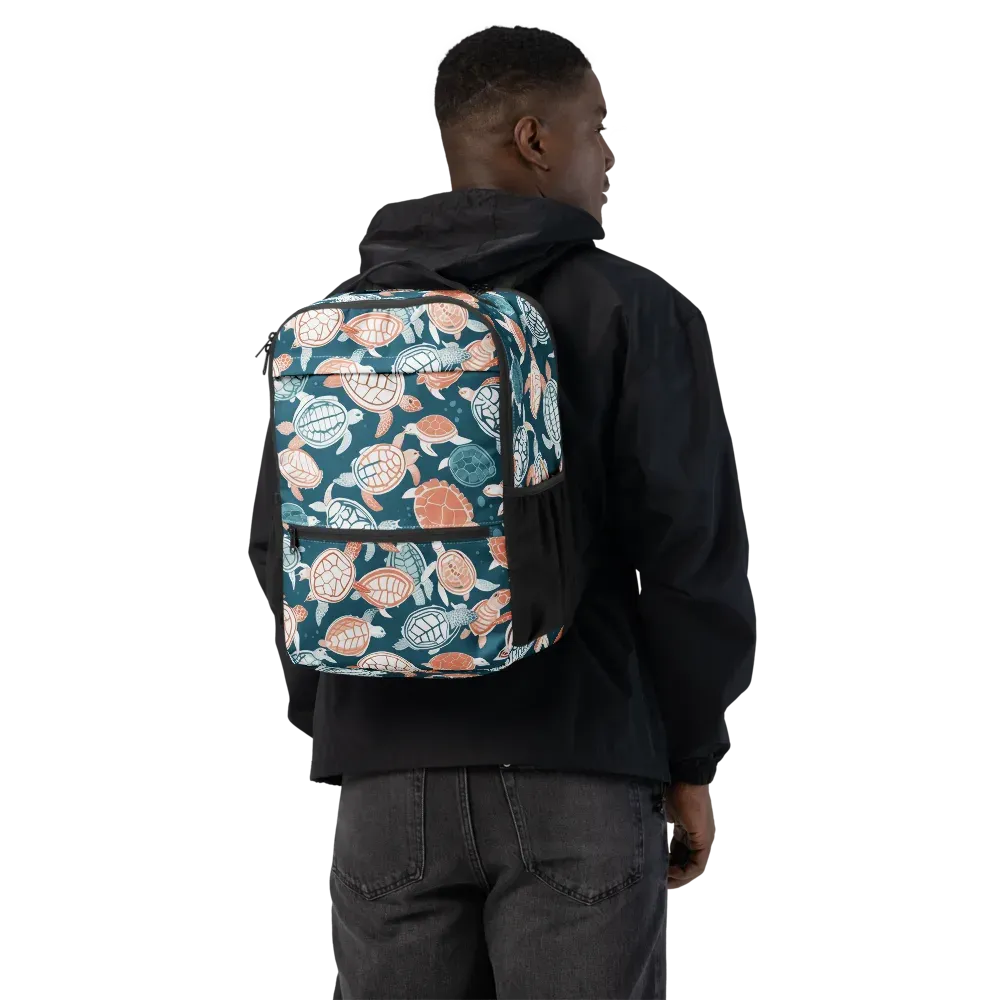 Shells At Sea on Utility Backpack — Back