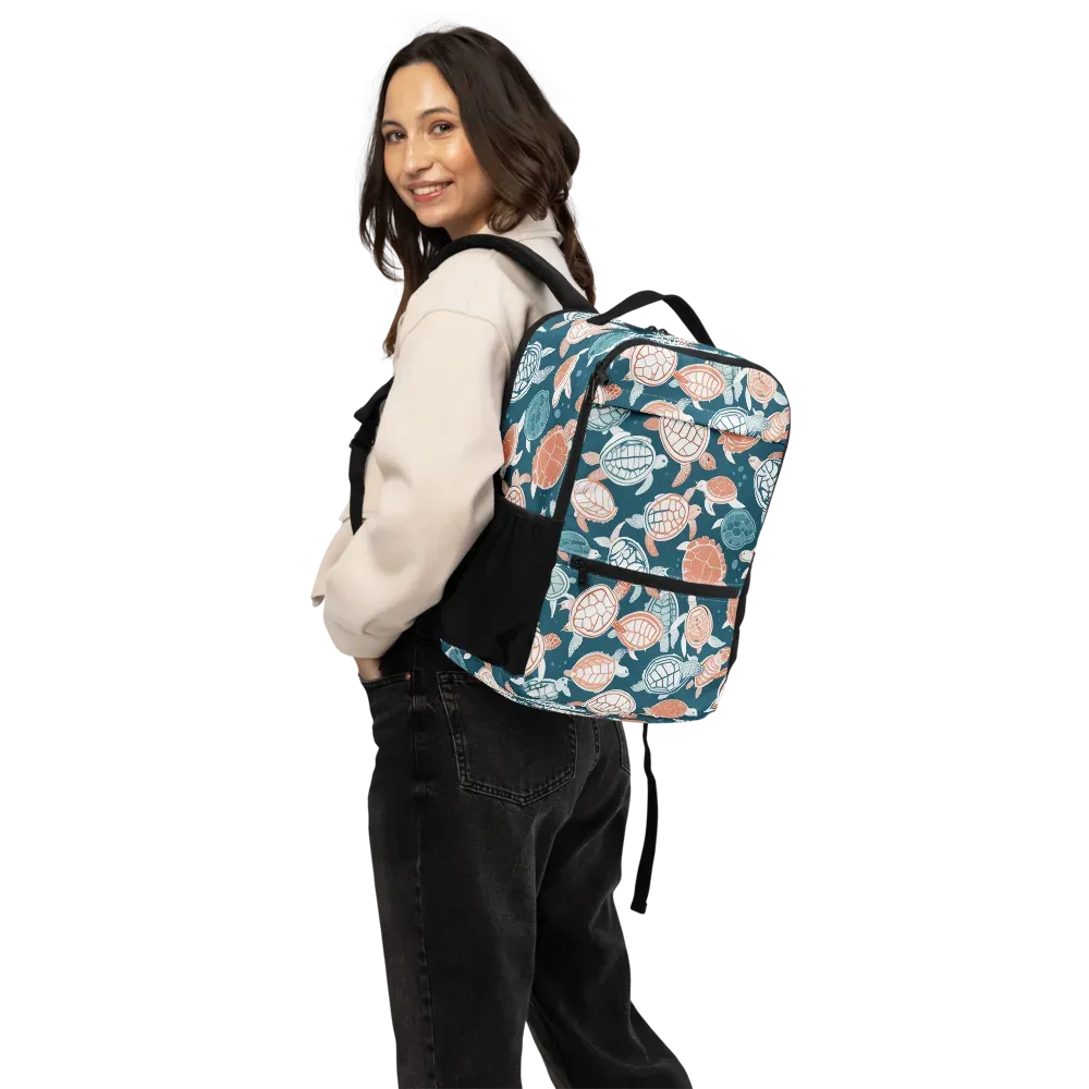 Shells At Sea on Utility Backpack — Back