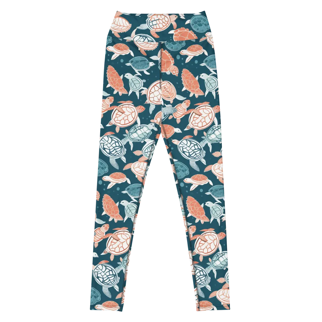 Shells At Sea on Yoga Leggings — Front