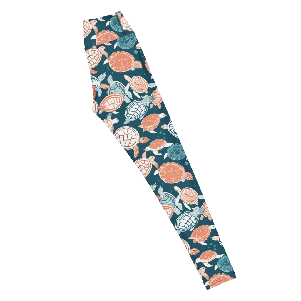 Shells At Sea on Yoga Leggings — Right