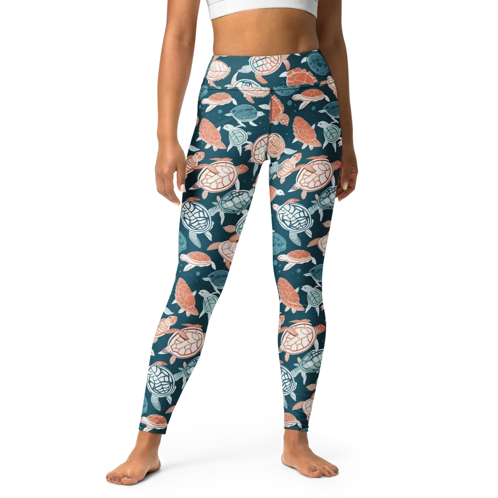 Shells At Sea on Yoga Leggings — Front