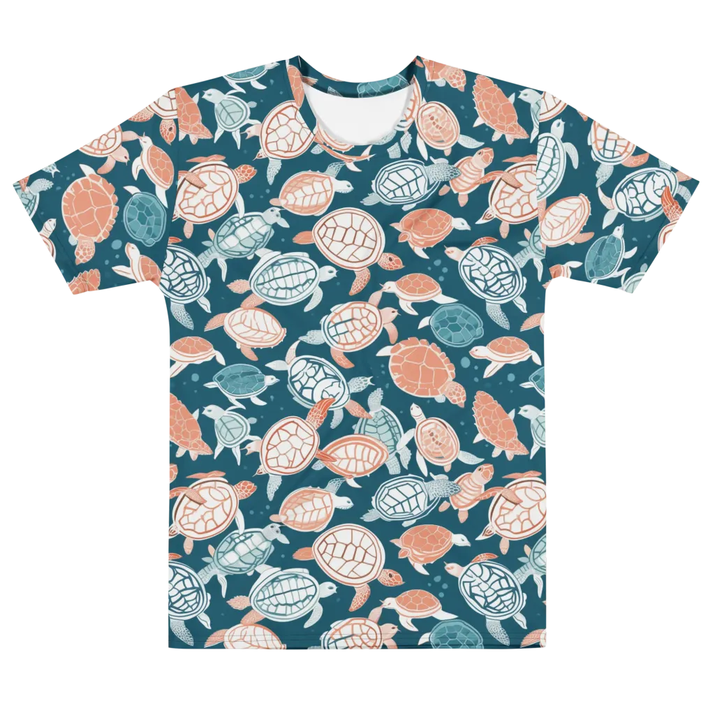 Shells At Sea on Men's Cotton Crew Neck T-Shirt — Front