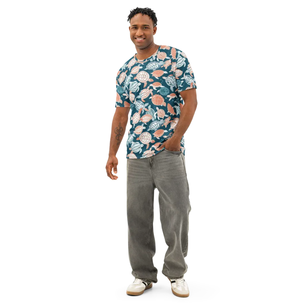 Shells At Sea on Men's Cotton Crew Neck T-Shirt — Front