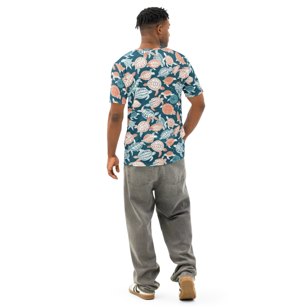 Shells At Sea on Men's Cotton Crew Neck T-Shirt — Back