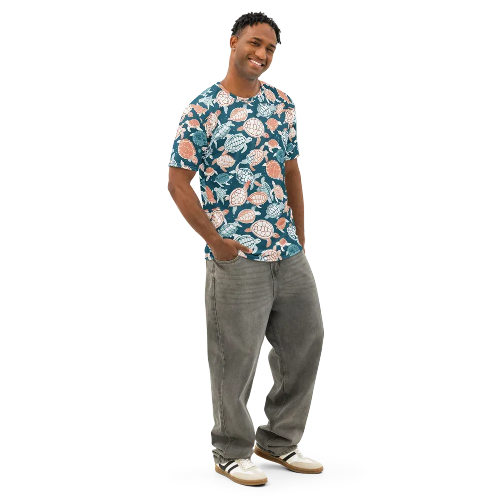 Shells At Sea on Men's Cotton Crew Neck T-Shirt — Right Front