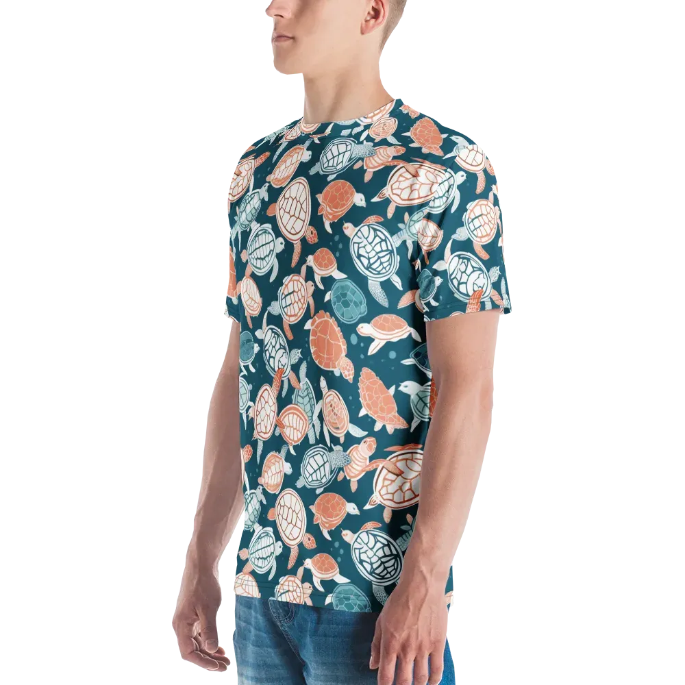 Shells At Sea on Men's Crew Neck T-Shirt — Left