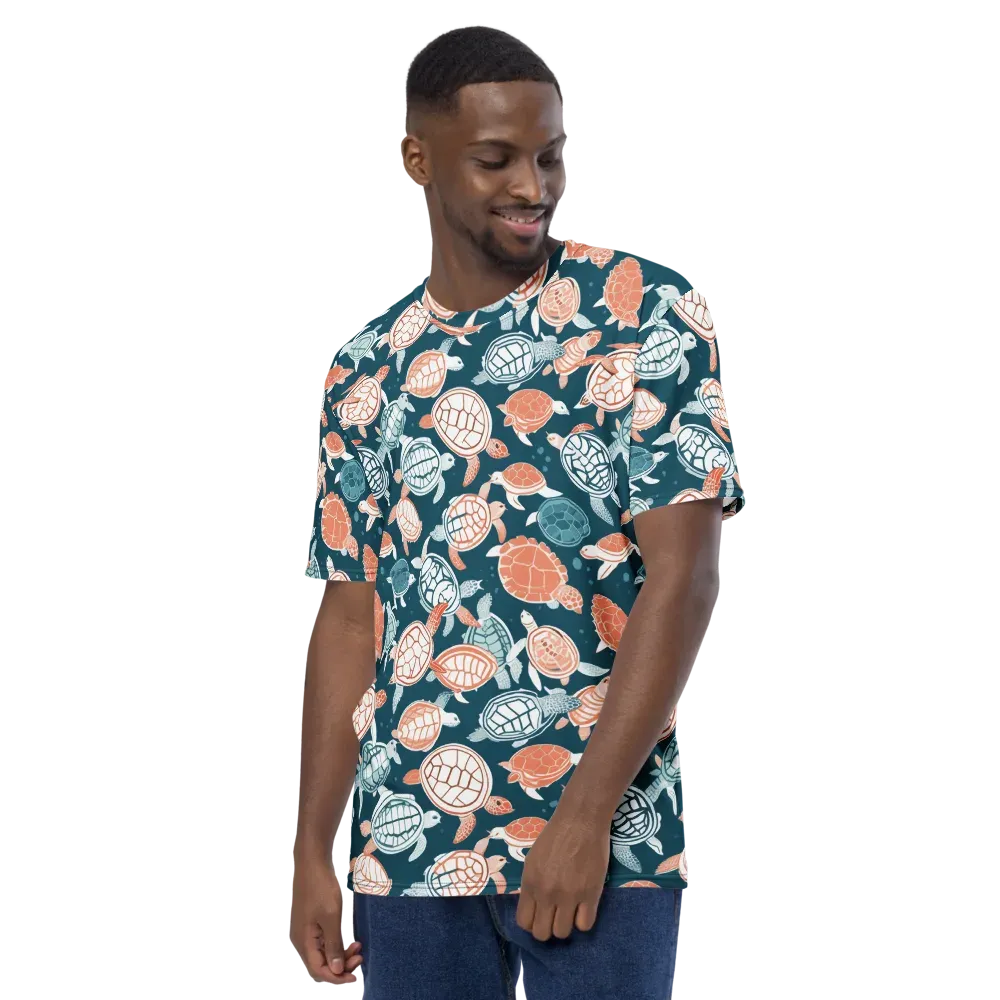 Shells At Sea on Men's Crew Neck T-Shirt — Left