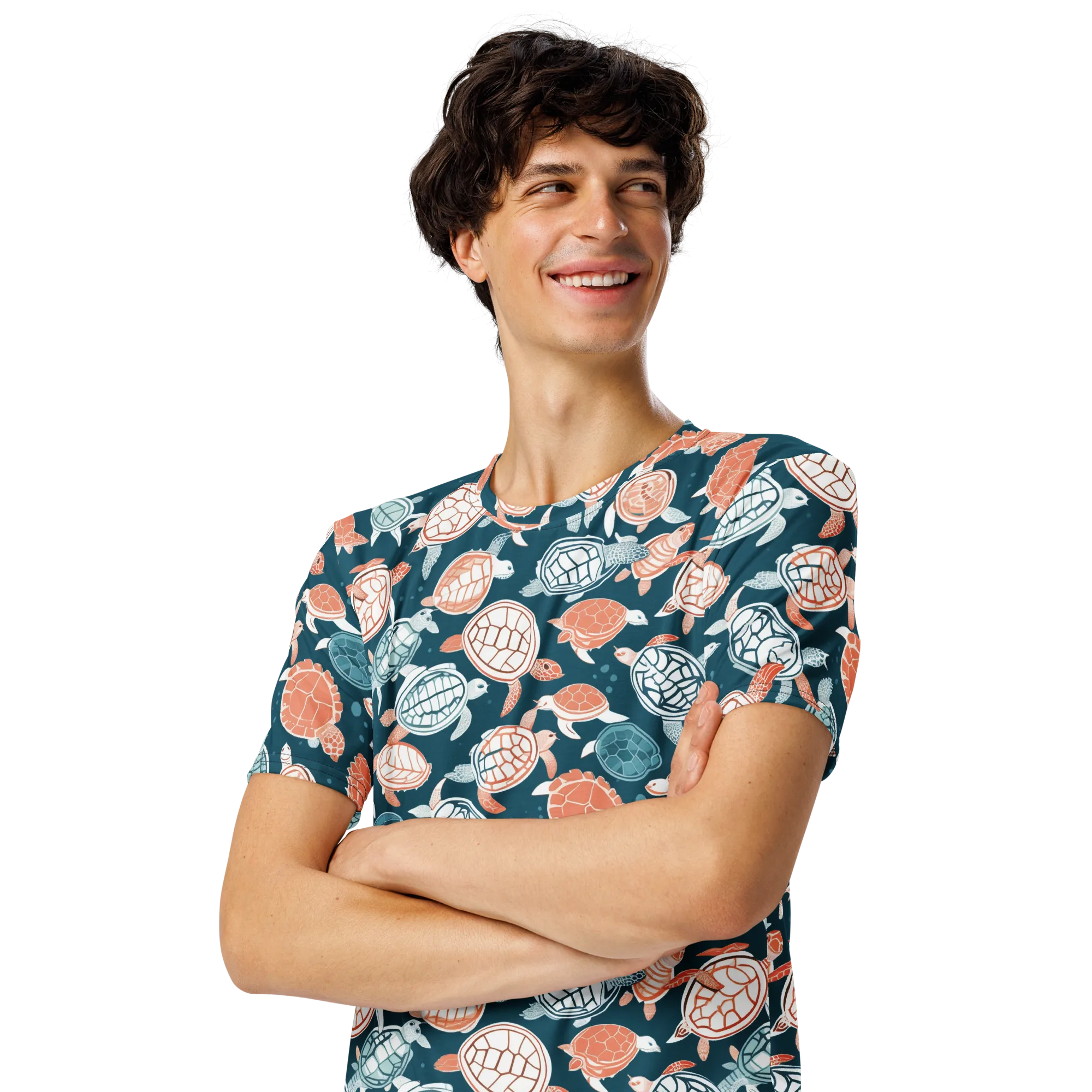 Shells At Sea on Men's Crew Neck T-Shirt — Left Front