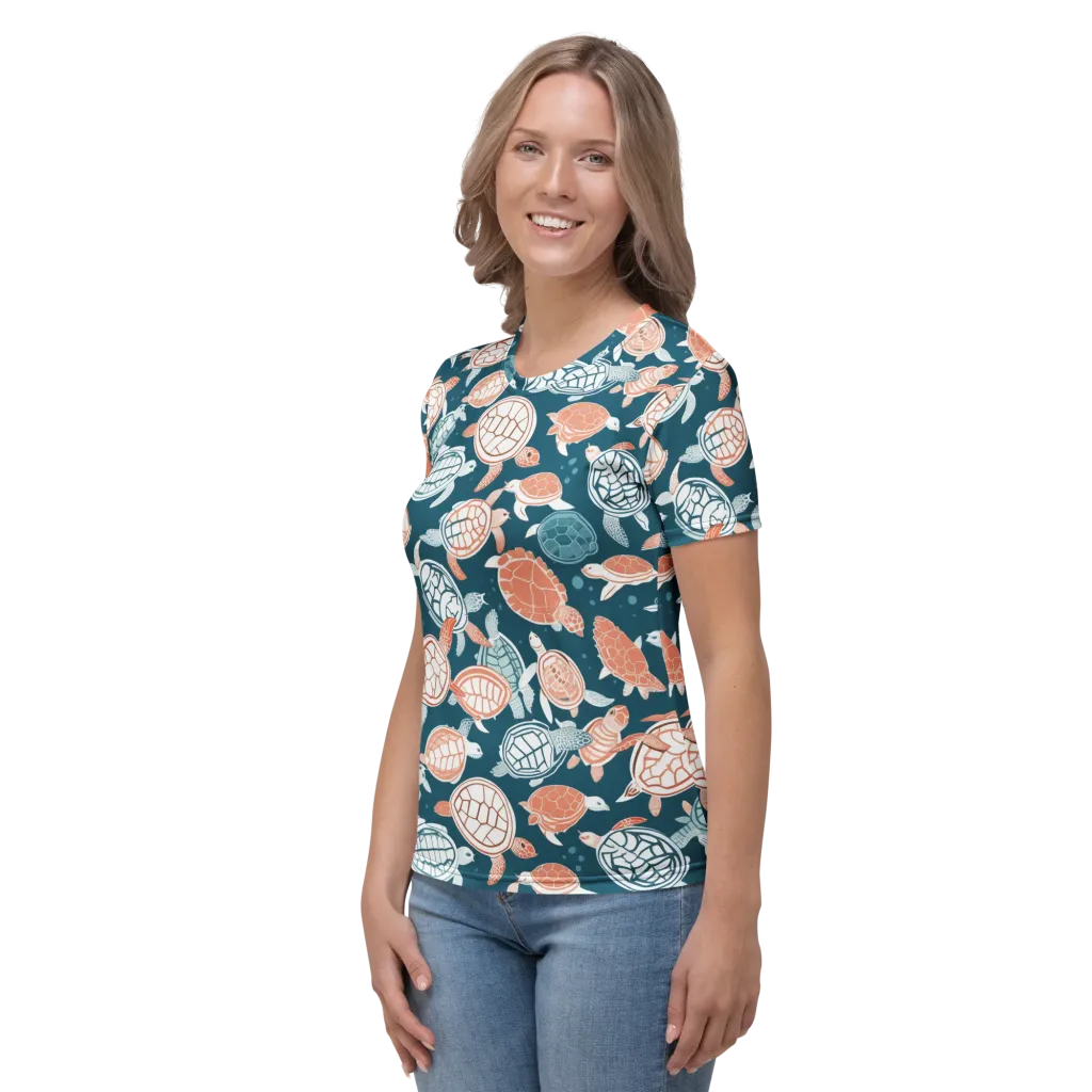 Shells At Sea on Women's Crew Neck T-Shirt — Left