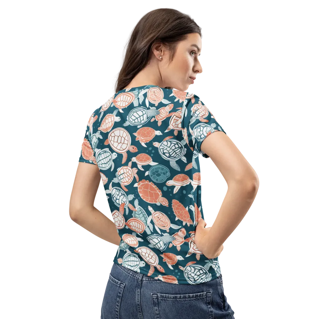 Shells At Sea on Women's Crew Neck T-Shirt — Back