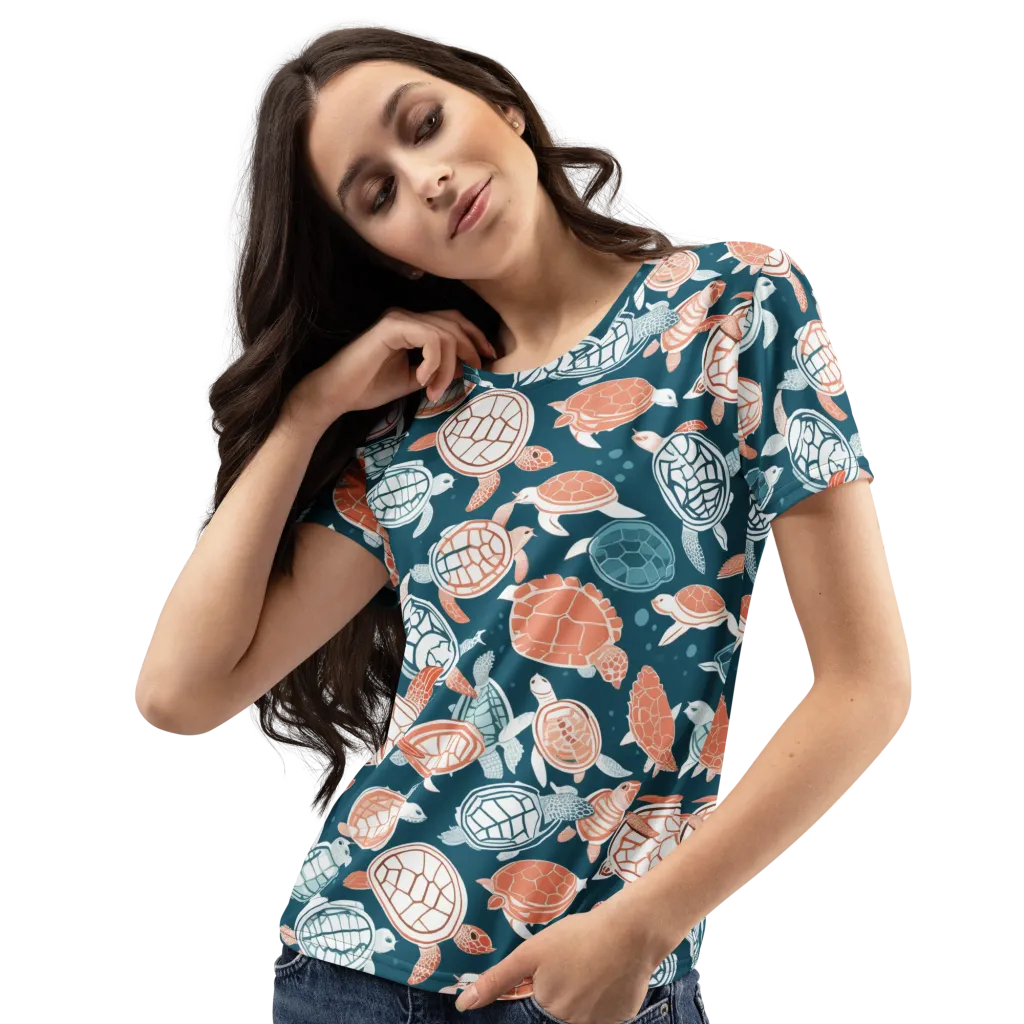 Shells At Sea on Women's Crew Neck T-Shirt — Left Front