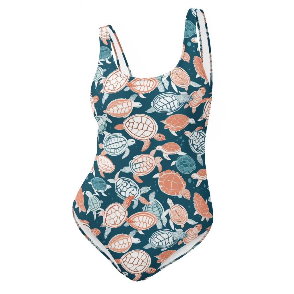 Shells At Sea on One-Piece Swimsuit — Front