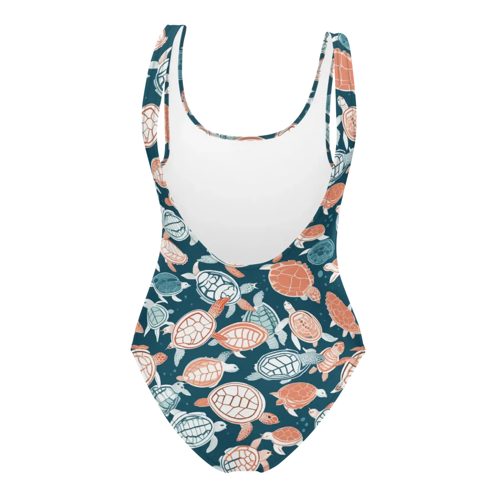 Shells At Sea on One-Piece Swimsuit — Back