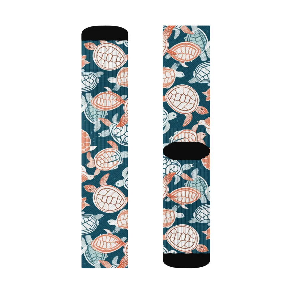 Shells At Sea on Socks — Left Sock
