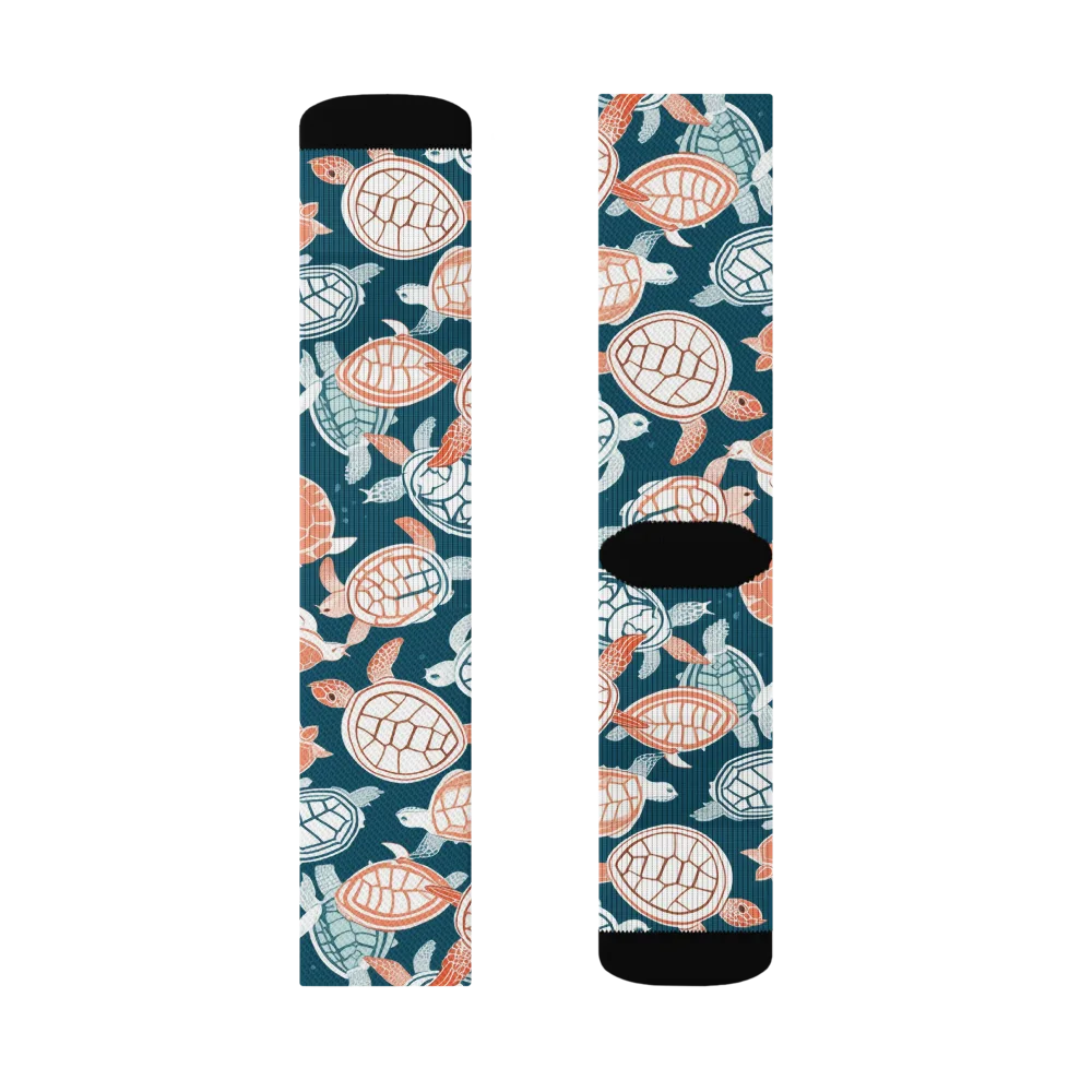 Shells At Sea on Socks — Right Sock