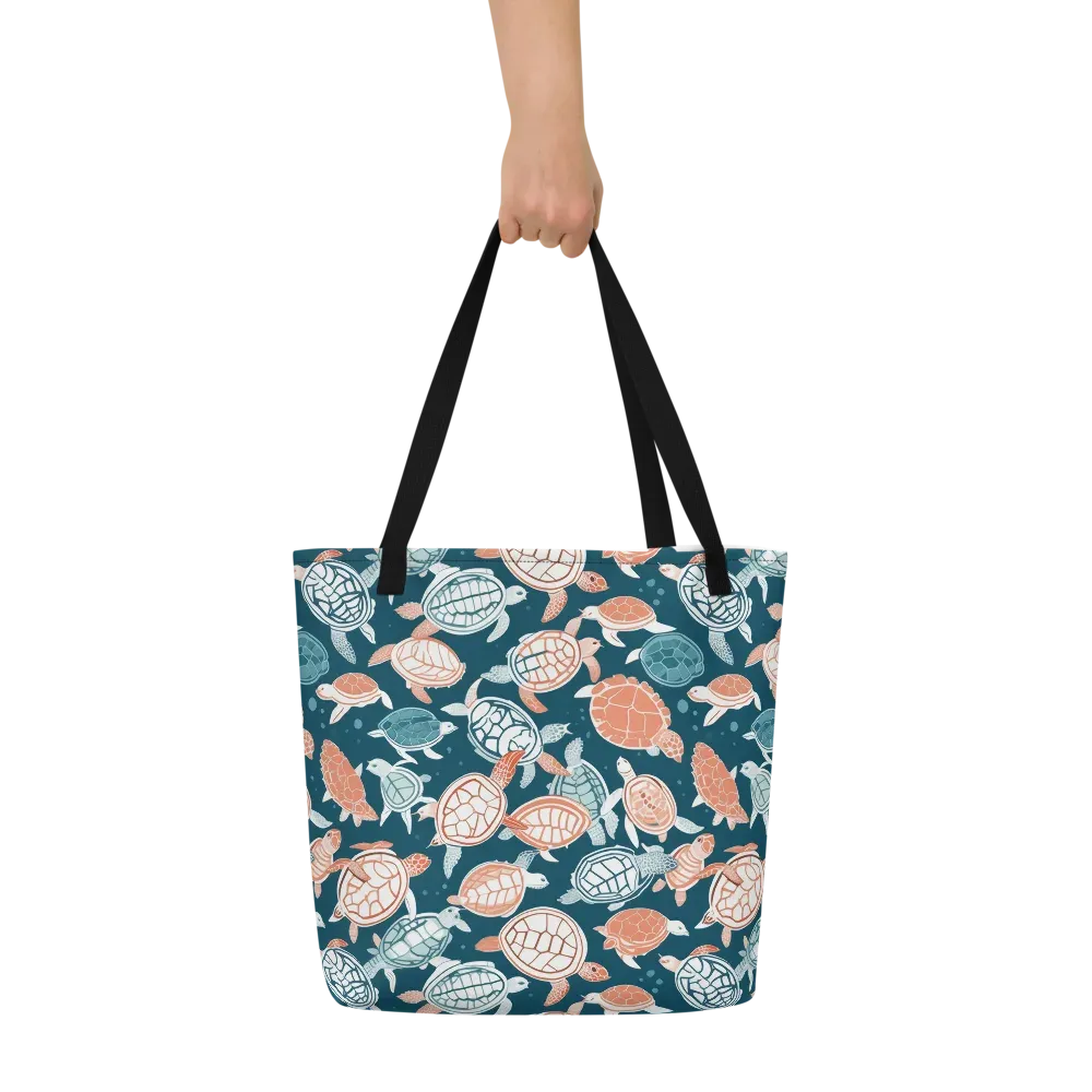 Shells At Sea on Large Tote Bag W/ Pocket — Front