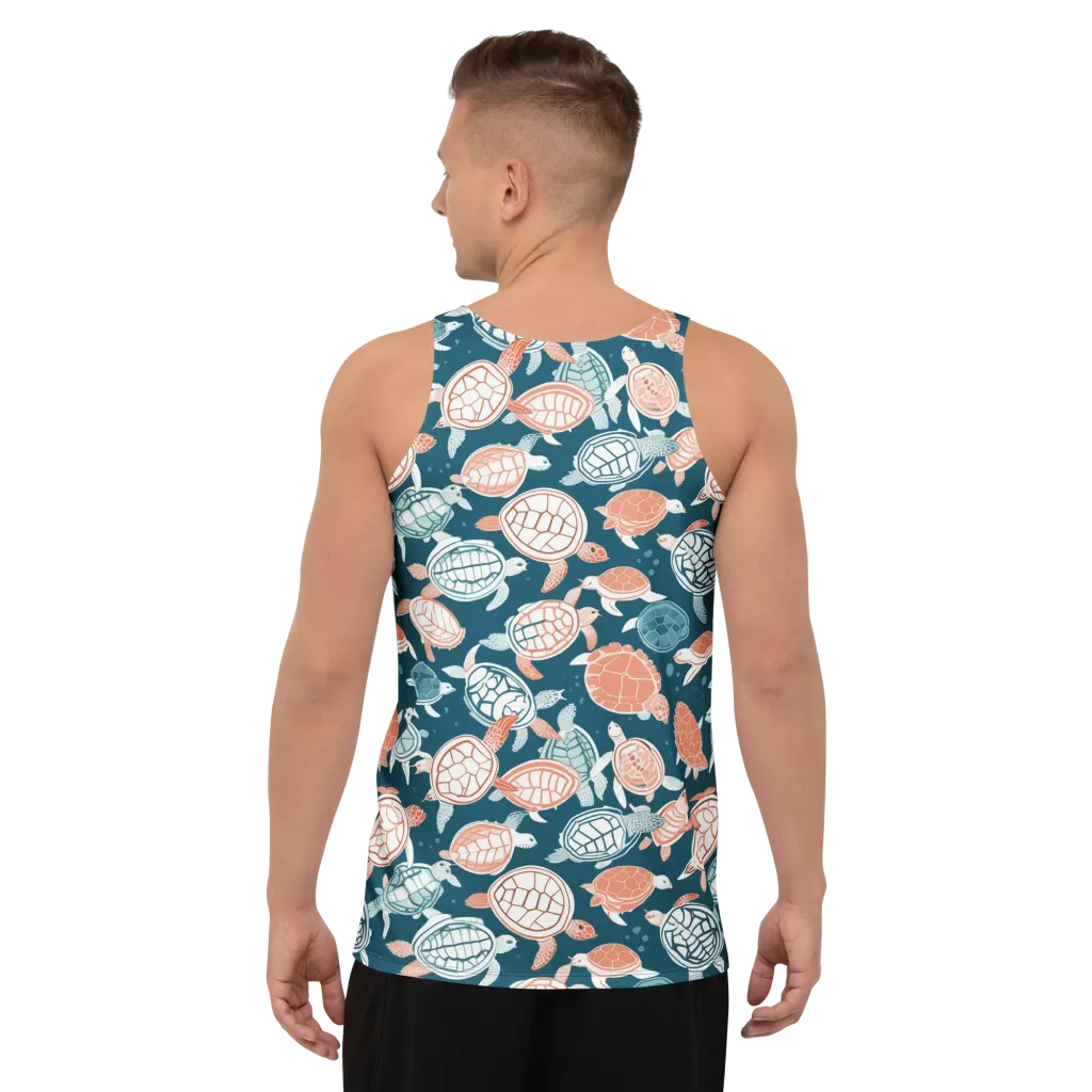 Shells At Sea on Men's Tank Top — Back
