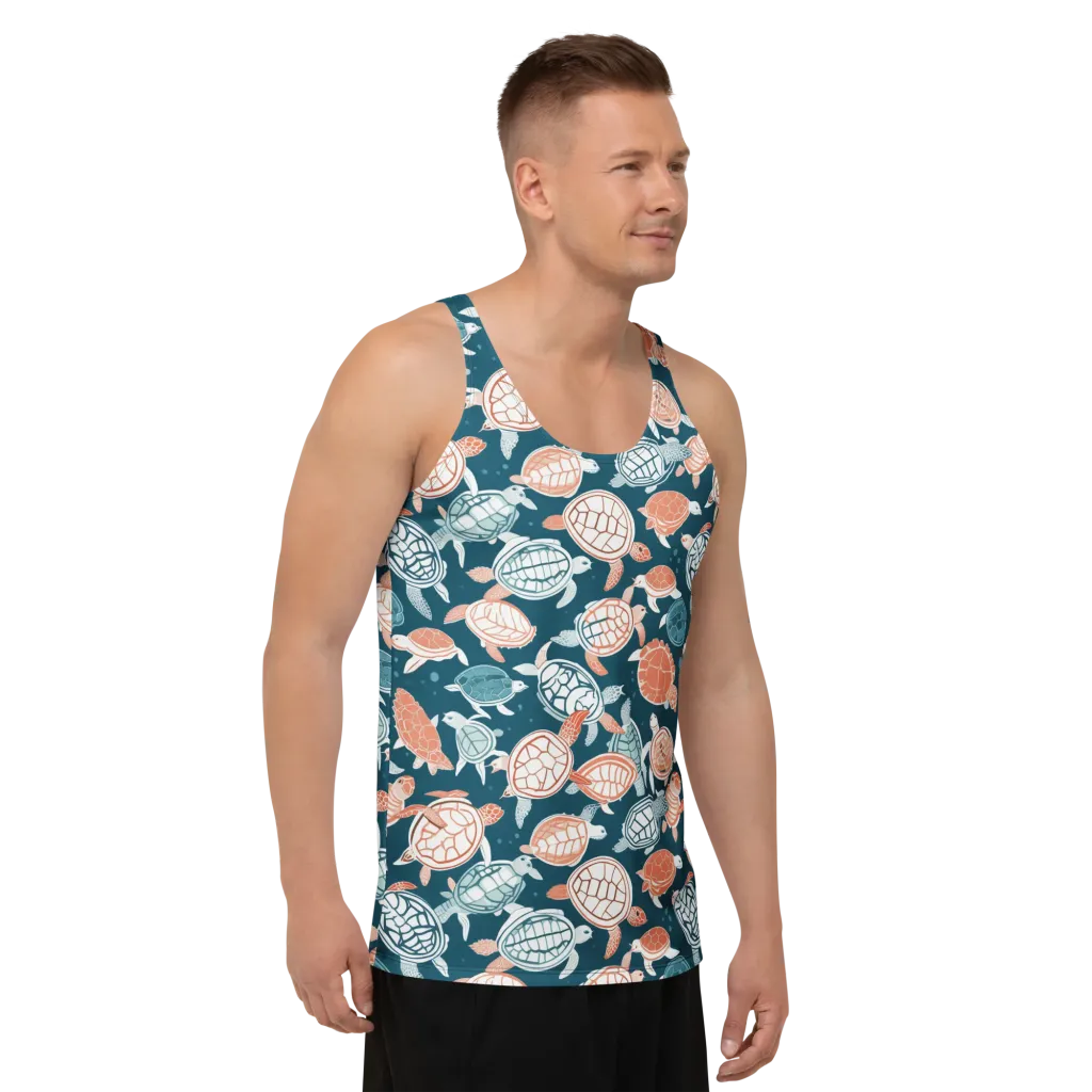 Shells At Sea on Men's Tank Top — Right Front