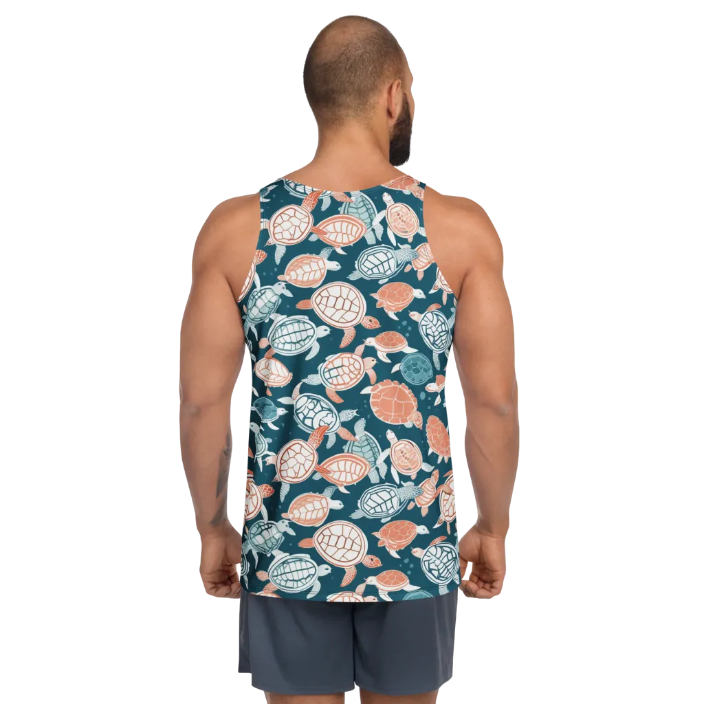 Shells At Sea on Men's Tank Top — Back