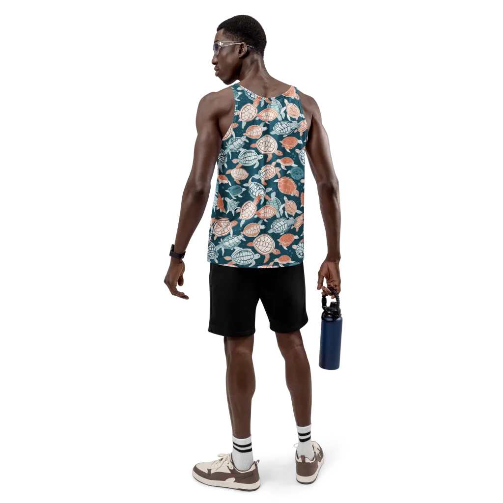 Shells At Sea on Men's Tank Top — Back