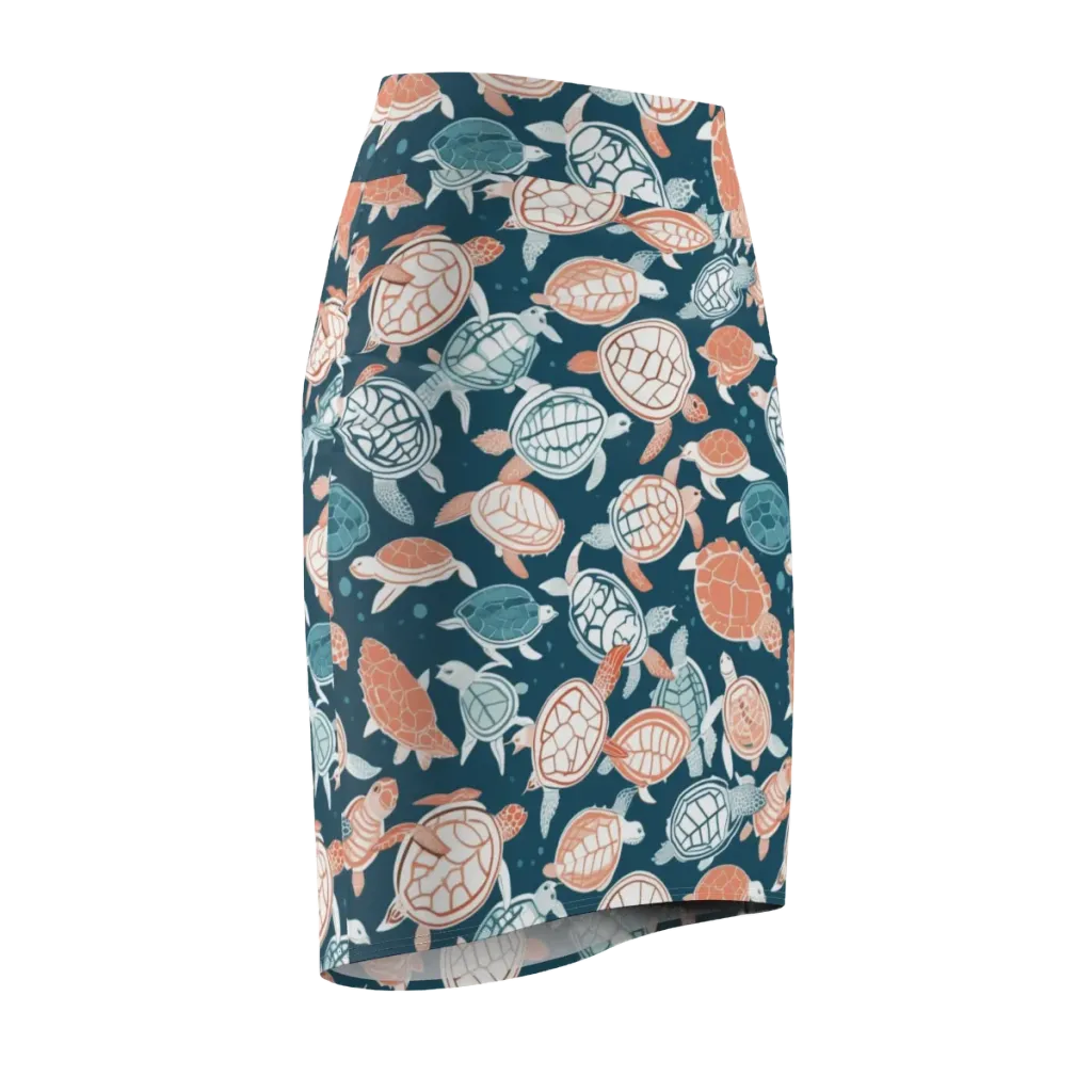 Shells At Sea on Pencil Skirt — Front Side
