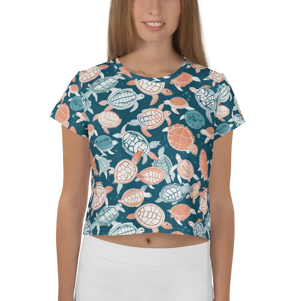 Shells At Sea on Crop Tee — Front
