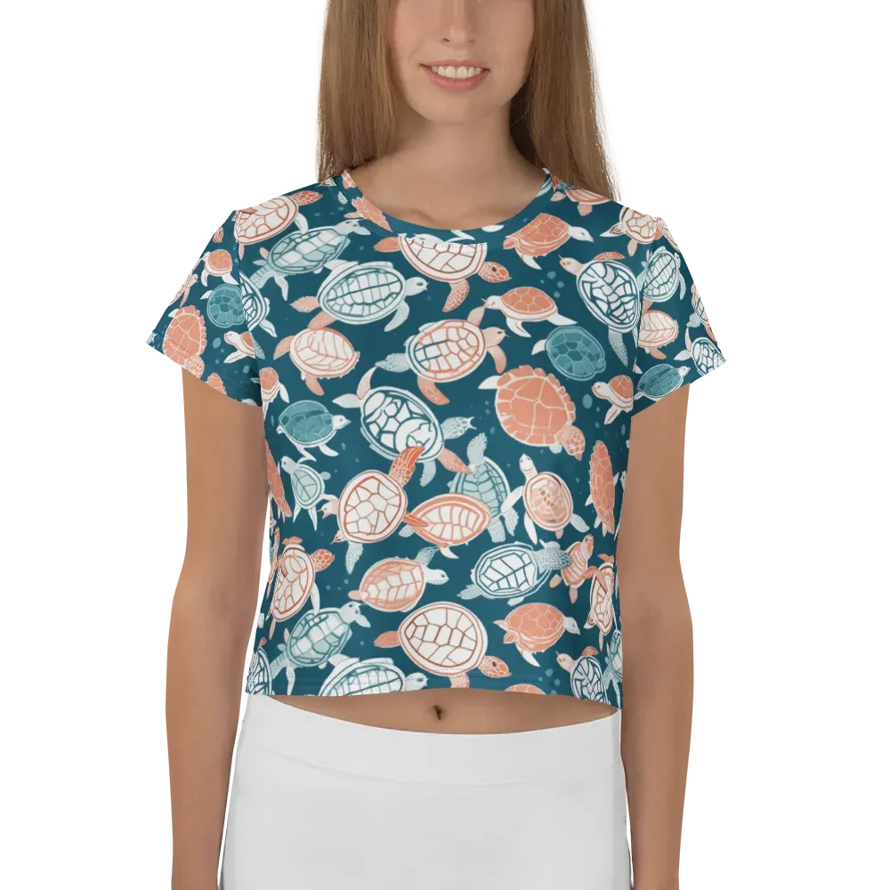 Shells At Sea on Crop Tee — Front