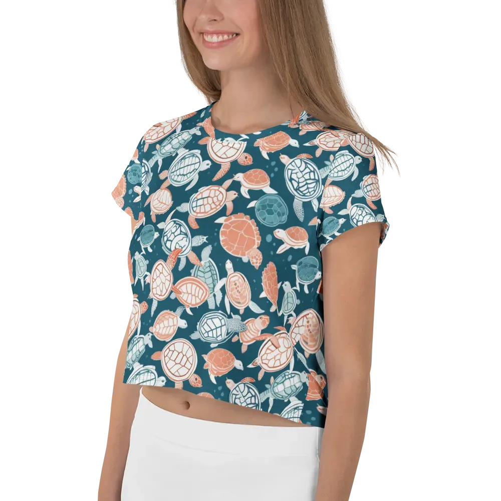 Shells At Sea on Crop Tee — Left