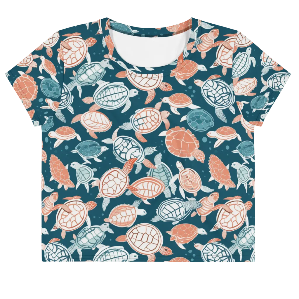 Shells At Sea on Crop Tee — Front
