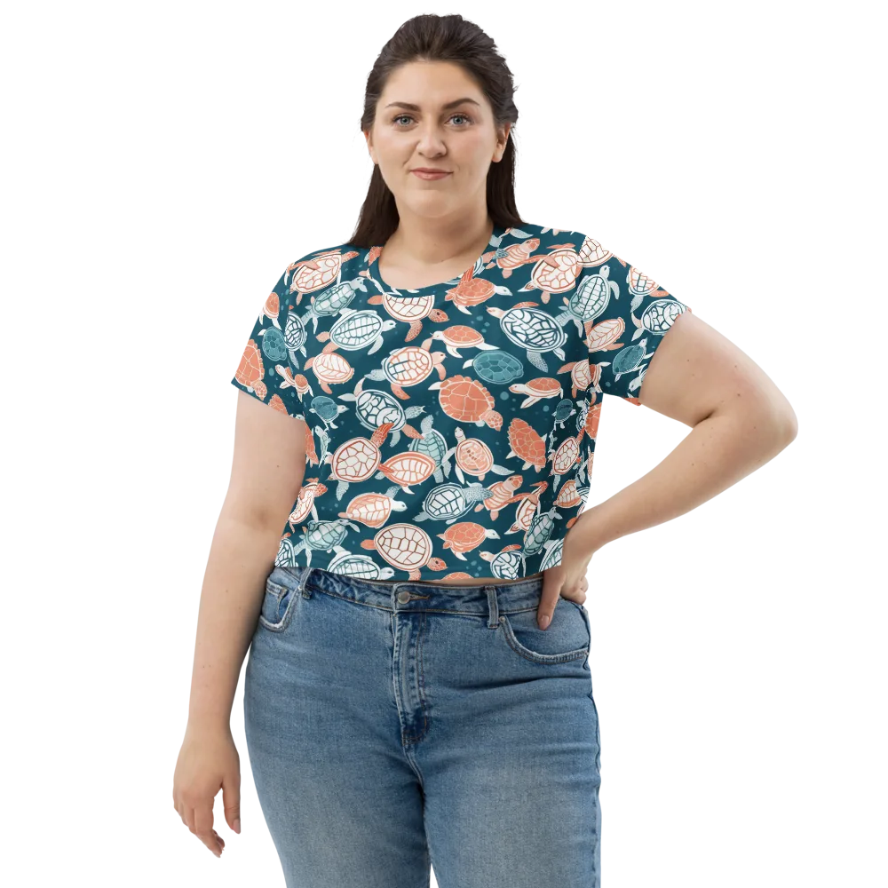 Shells At Sea on Crop Tee — Front