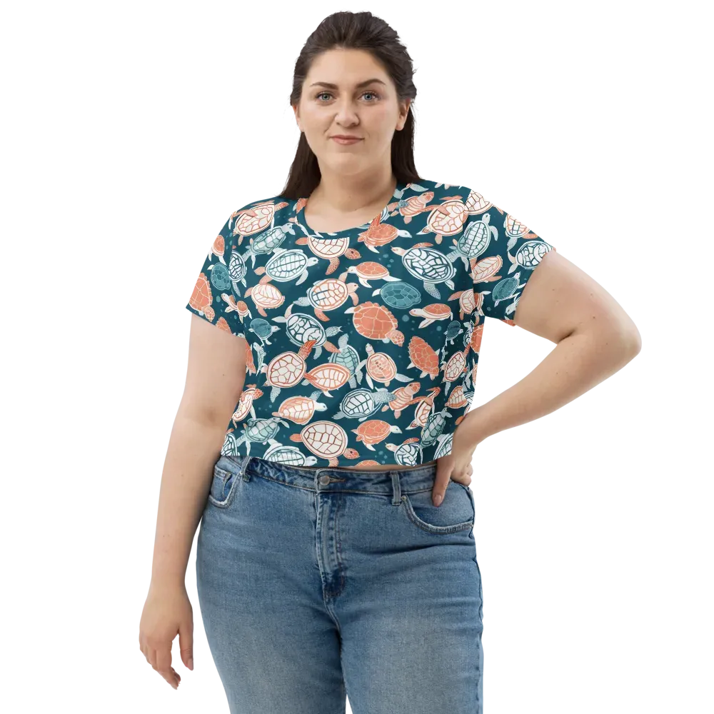 Shells At Sea on Crop Tee — Front