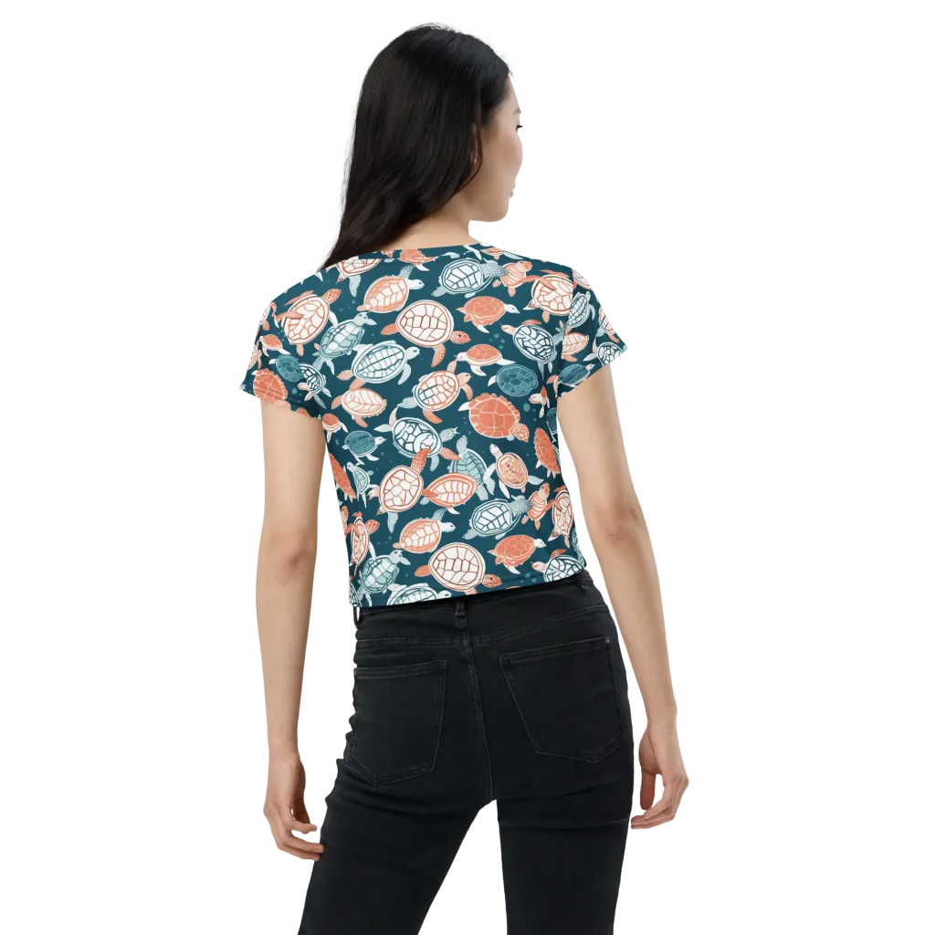 Shells At Sea on Crop Tee — Back