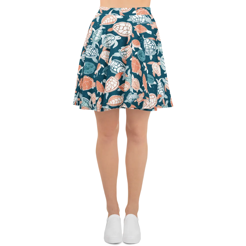 Shells At Sea on Skater Skirt — Front