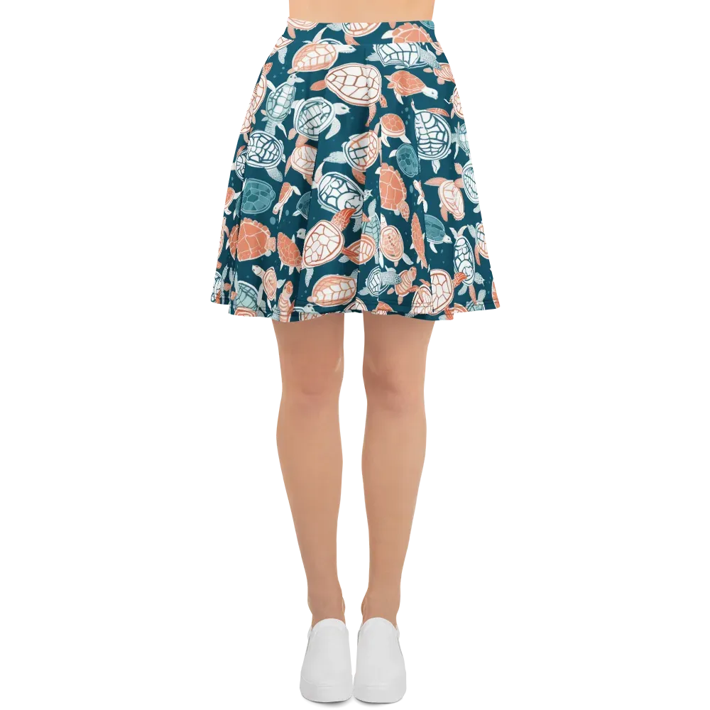 Shells At Sea on Skater Skirt — Front