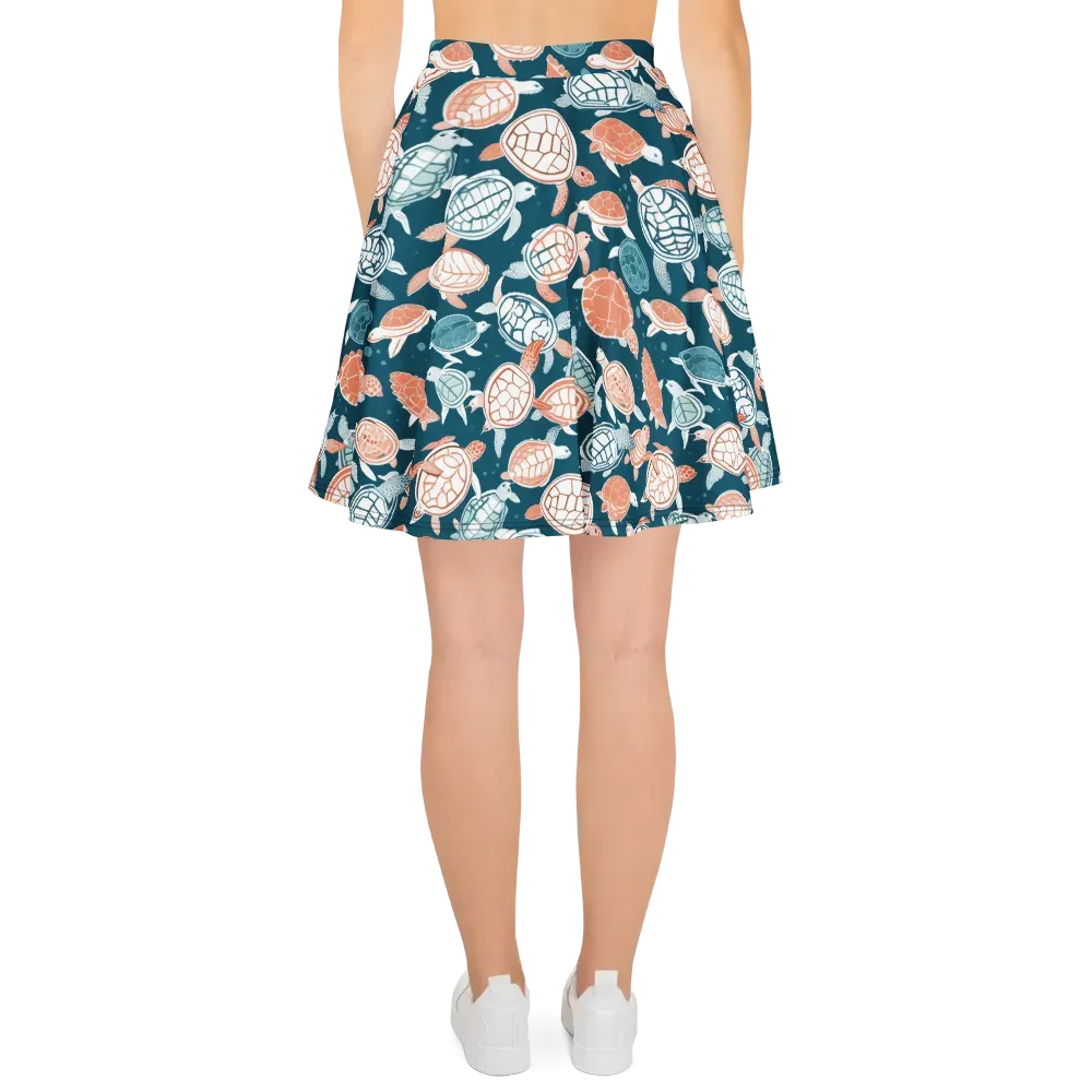 Shells At Sea on Skater Skirt — Back
