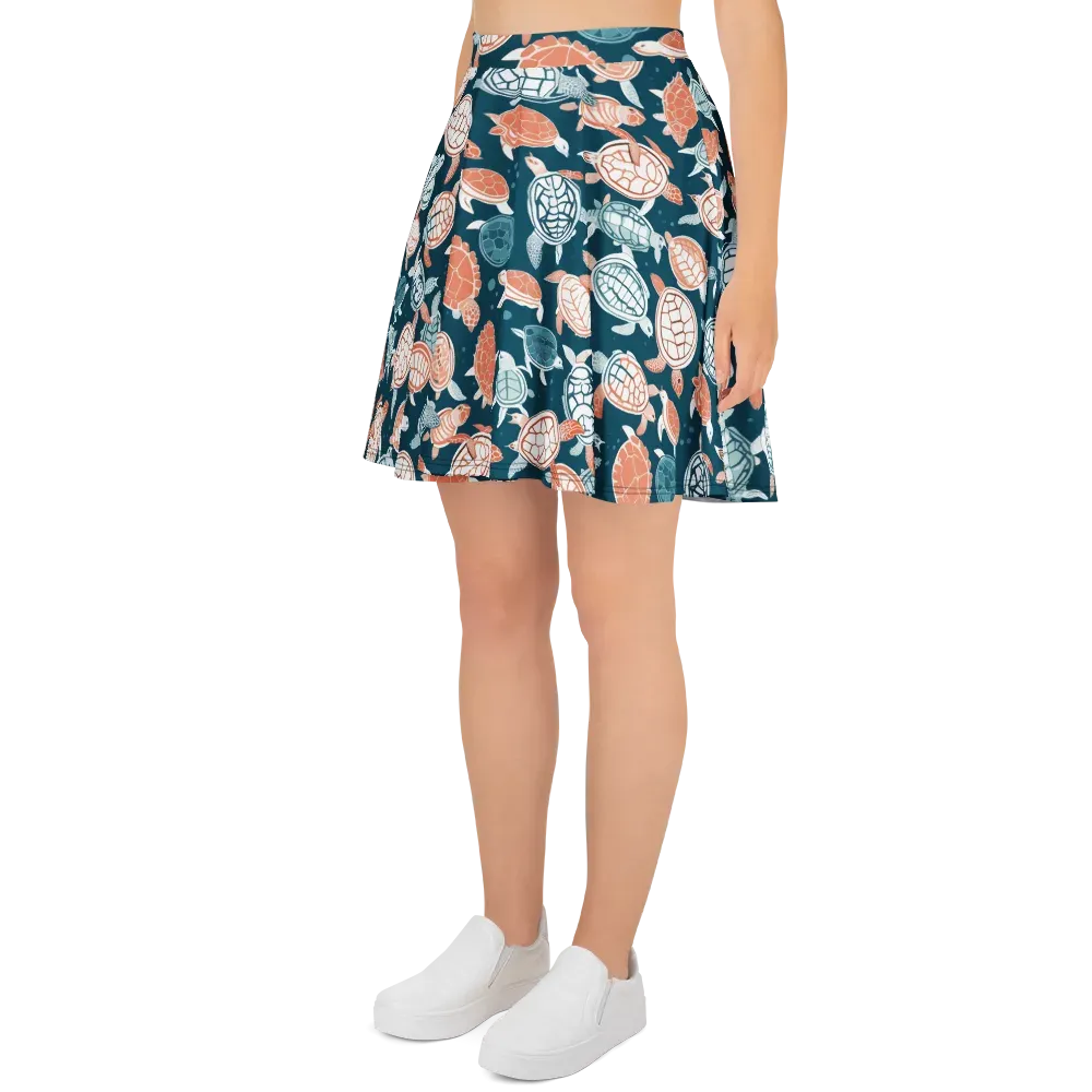 Shells At Sea on Skater Skirt — Left